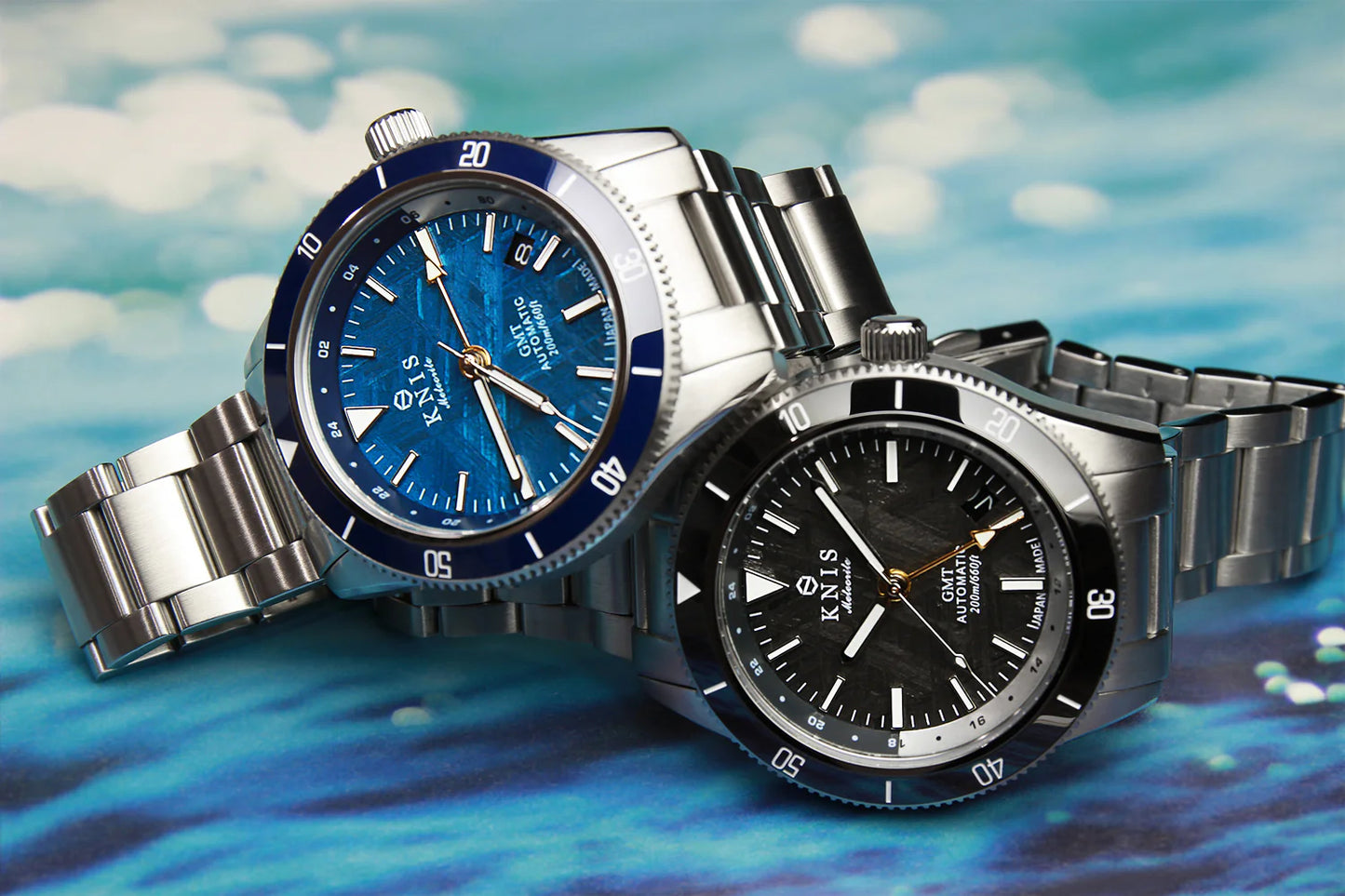 KNIS Meteorite GMT Automatic Diver 40 mm – Blue – Muonionalusta Meteorite