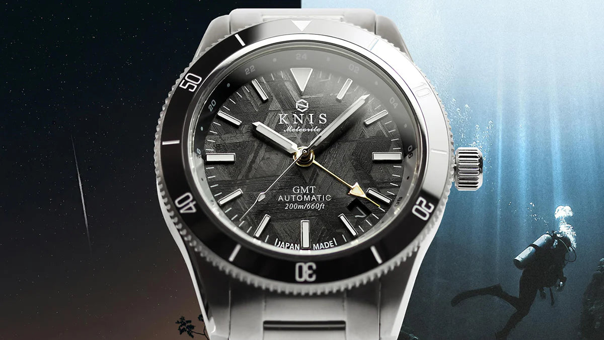 KNIS Meteorite GMT Automatic Diver 40 mm Black – Muonionalusta Meteorite