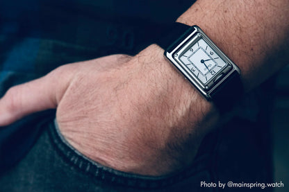 VARIO VERSA Reversible Dual Time Year of the Horse Silver-Red Enamel Watch