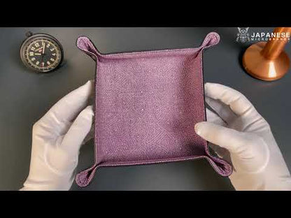 Plateau exclusif pour montres et bijoux – Pièces uniques fabriquées à la main à partir de tissus de kimonos japonais originaux, modèle Japan Lila Moments 20 x 20