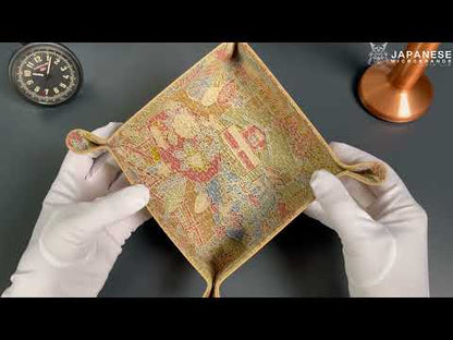 Plateau exclusif pour montres et bijoux – pièces uniques fabriquées à la main à partir de tissus de kimonos japonais originaux, modèle Paysage japonais pastel, 20 x 20