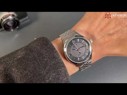 JIOS „SEIRAN“ - schwarzes Zifferblatt x silberne Zeiger x Stahlarmband