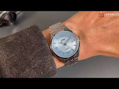 JIOS „SEIRAN“ - Biwako Blue x silberne Zeiger x Stahlarmband