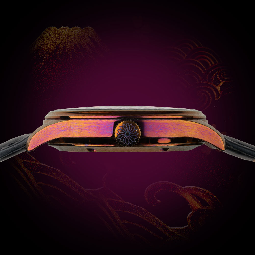 WANCHER Dream Watch – Urushi Purple Kindai Maki-e „Aka Fuji" Red Ororu – Einzelstück