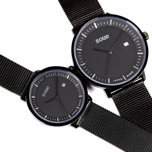 Soue A Basics Schwarz x Schwarz x Schwarz Milanaise, Herren/Damen, Größe 38 mm x 30 mm