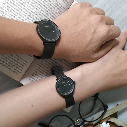 Soue A Basics Schwarz x Schwarz x Schwarz Milanaise, Herren/Damen, Größe 38 mm x 30 mm