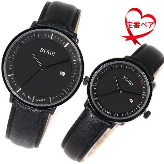 Soue A Basics Schwarz x Schwarz x Schwarz Leder Herren 38 mm