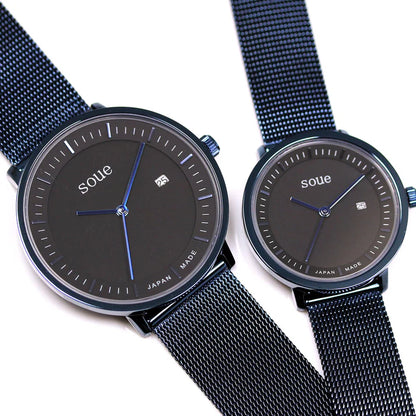 Soue A Basics Blau x Schwarz x Blau Milanaise, Herren/Damen, Größe 38 mm x 30 mm