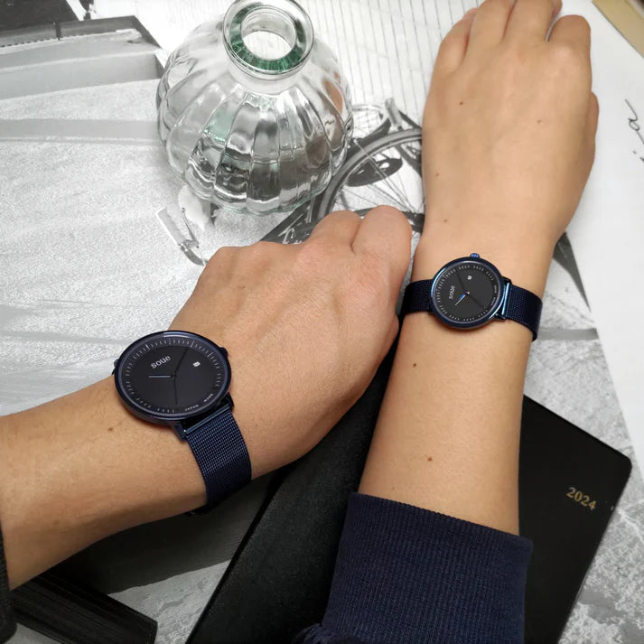Soue A Basics Blau x Schwarz x Blau Milanaise, Herren/Damen, Größe 38 mm x 30 mm