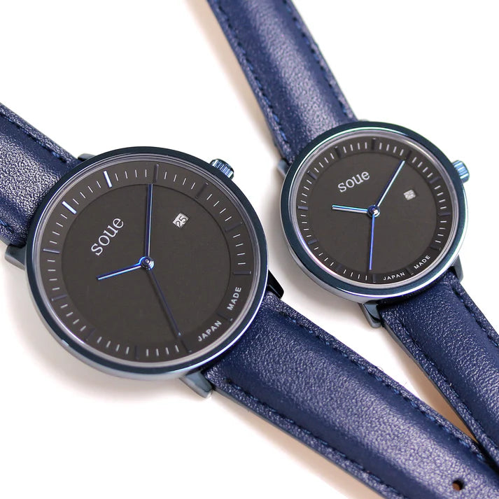 Soue A Basics Blau x Schwarz x Blau Leder, Damen 30 mm