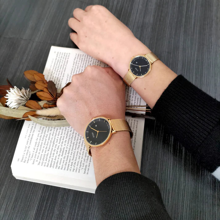 Soue A Basics Gold x Schwarz x Gold Milanaise, Herren 38 mm