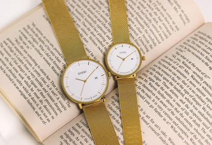 Soue A Basics Rosegold x Weiß x Rosegold Damen 30 mm