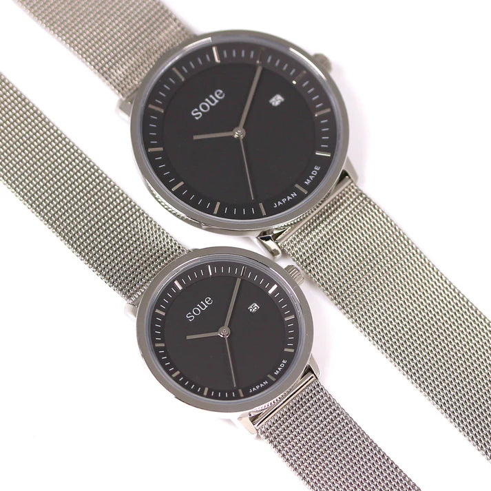 Soue A Basics Silber x Schwarz x Silber Milanaise, Damenmodell, 30 mm
