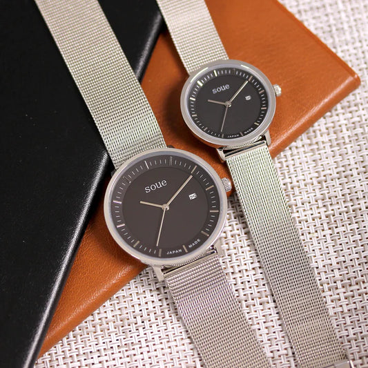 Soue A Basics Silber x Schwarz x Silber Milanaise, Damenmodell, 30 mm