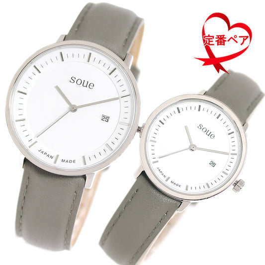 Soue A Basics Silber x Weißes Zifferblatt x Grau, Herren 38 mm
