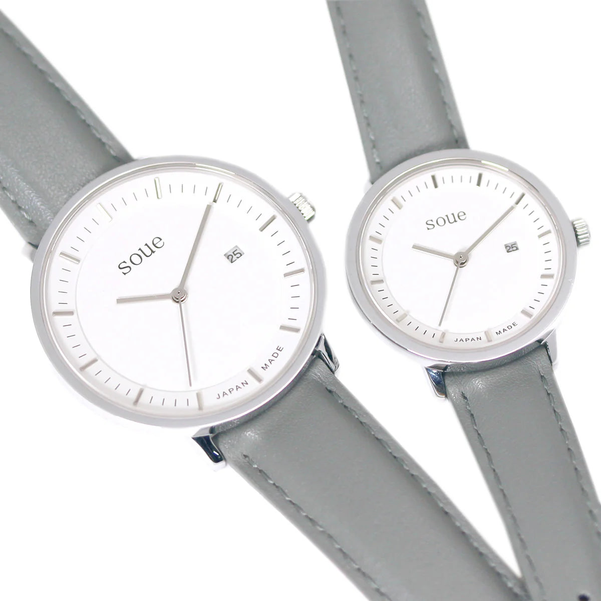 Soue A Basics Silber x Weißes Zifferblatt x Grau, Herren 38 mm