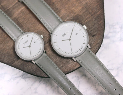 Soue A Basics Silber x Weißes Zifferblatt x Grau, Herren 38 mm