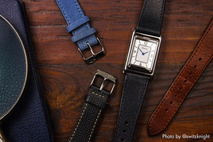 VARIO VERSA Reversible Dual Time Silver-Black Enamel Watch