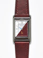 VARIO VERSA Reversible Dual Time Year of the Horse Silver-Red Enamel Watch