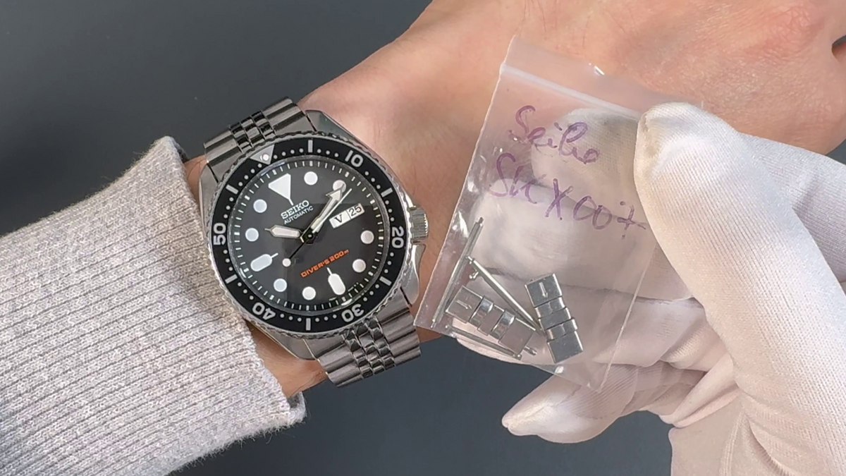 Seiko SKX007K2 Diver – am Handgelenk mit Ersatzgliedern