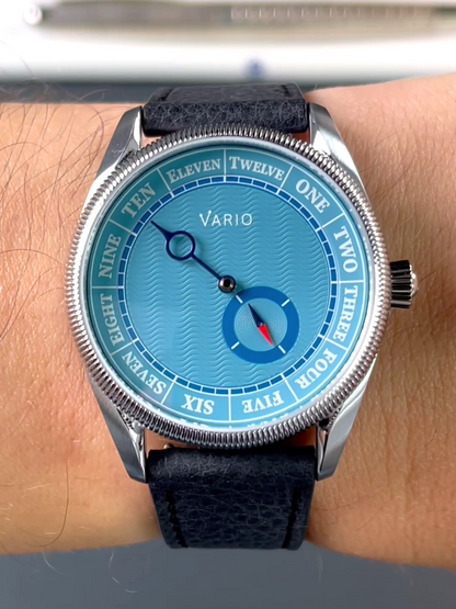 Vario NAVI Single Hand Clear Water Blue Small Seconds Compass 38 mm