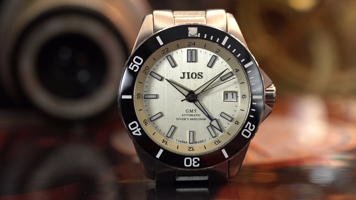 JIOS GMT Diver's 104 Champagner-Weiß