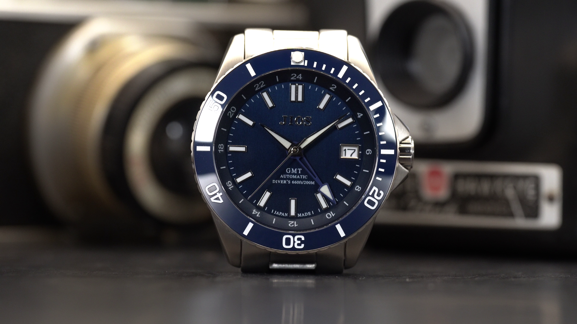 JIOS GMT Diver's 104 Navy Blue – Japanese Microbrands - Mario Lenke JIOS GMT Diver's 104 Navy Blue – Japanese Microbrands - Mario Lenke