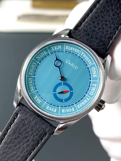 Vario NAVI Single Hand Clear Water Blue Small Seconds Compass 38 mm
