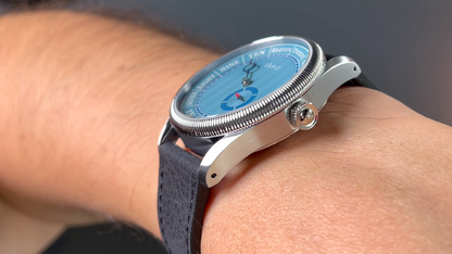 Vario NAVI Single Hand Clear Water Blue Small Seconds Compass 38 mm