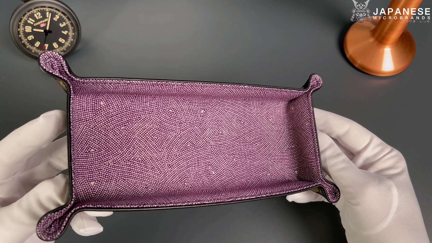 Plateau exclusif pour montres et bijoux – Pièces uniques fabriquées à la main à partir de tissus de kimonos japonais originaux, modèle Lila Moments 24 x 12
