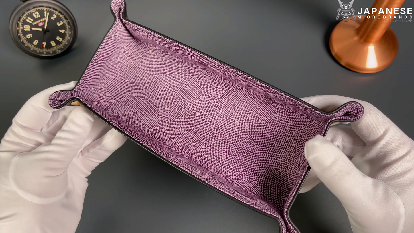 Plateau exclusif pour montres et bijoux – Pièces uniques fabriquées à la main à partir de tissus de kimonos japonais originaux, modèle Lila Moments 24 x 12