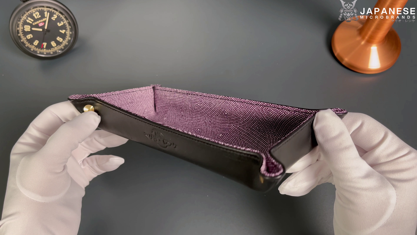 Plateau exclusif pour montres et bijoux – Pièces uniques fabriquées à la main à partir de tissus de kimonos japonais originaux, modèle Lila Moments 24 x 12