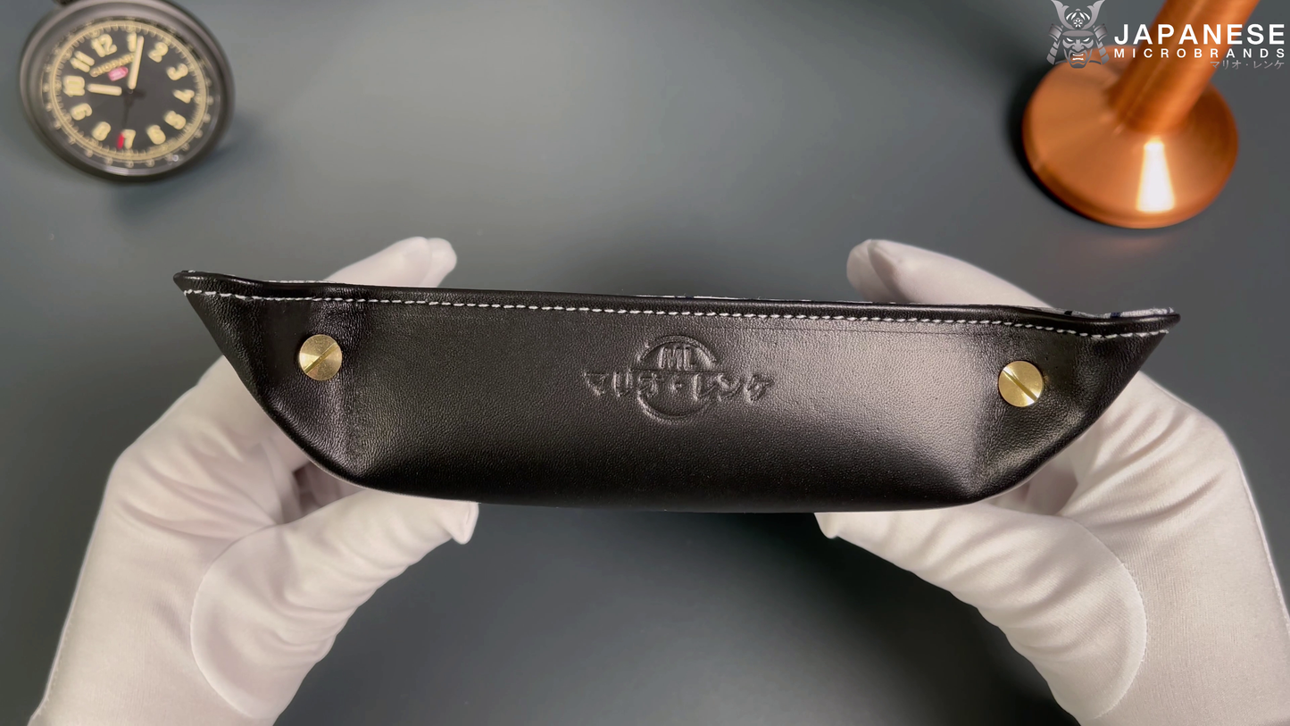 Plateau exclusif pour montres et bijoux – pièces uniques fabriquées à la main à partir de tissus de kimonos japonais originaux, modèle Japan Branches Bleu Blanc 20 x 20