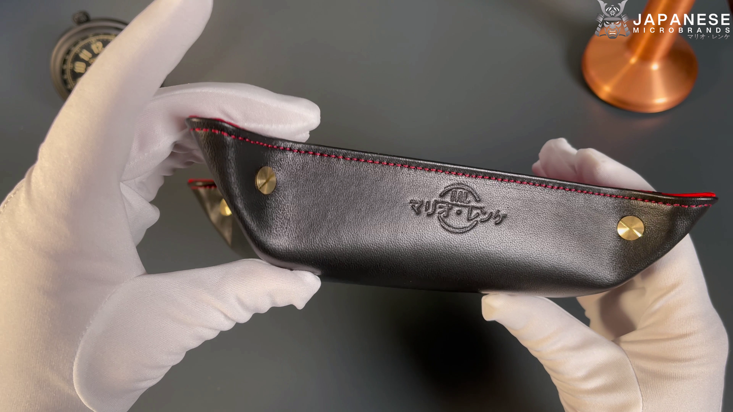 Plateau exclusif pour montres et bijoux – pièces uniques fabriquées à la main à partir de tissus de kimono japonais originaux, modèle Japan, noir et rouge, 20 x 20 cm