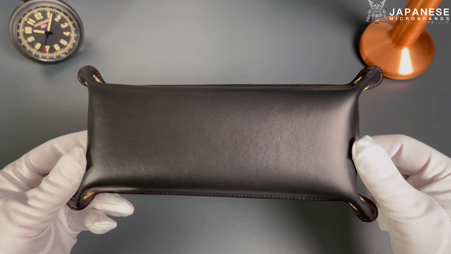 Plateau exclusif pour montres et bijoux – Pièces uniques réalisées à la main à partir de tissus de kimonos japonais originaux, modèle Cercles Japonais, 24 x 12 cm