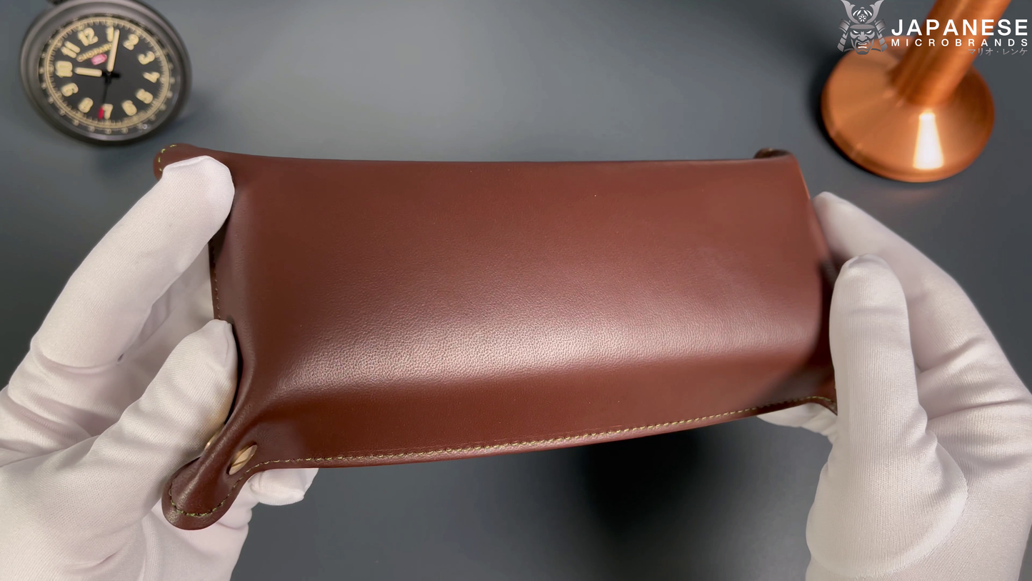 Plateau exclusif pour montres et bijoux – Pièces uniques réalisées à la main à partir de tissus de kimono japonais originaux, modèle Japon, motif écailles de poisson or et vert, 24 x 12 cm