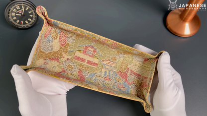 Plateau exclusif pour montres et bijoux – Pièces uniques fabriquées à la main à partir de tissus de kimono japonais originaux, motif paysage pastel 24 x 12