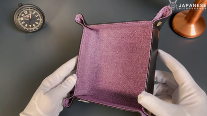 Plateau exclusif pour montres et bijoux – Pièces uniques fabriquées à la main à partir de tissus de kimonos japonais originaux, modèle Japan Lila Moments 20 x 20