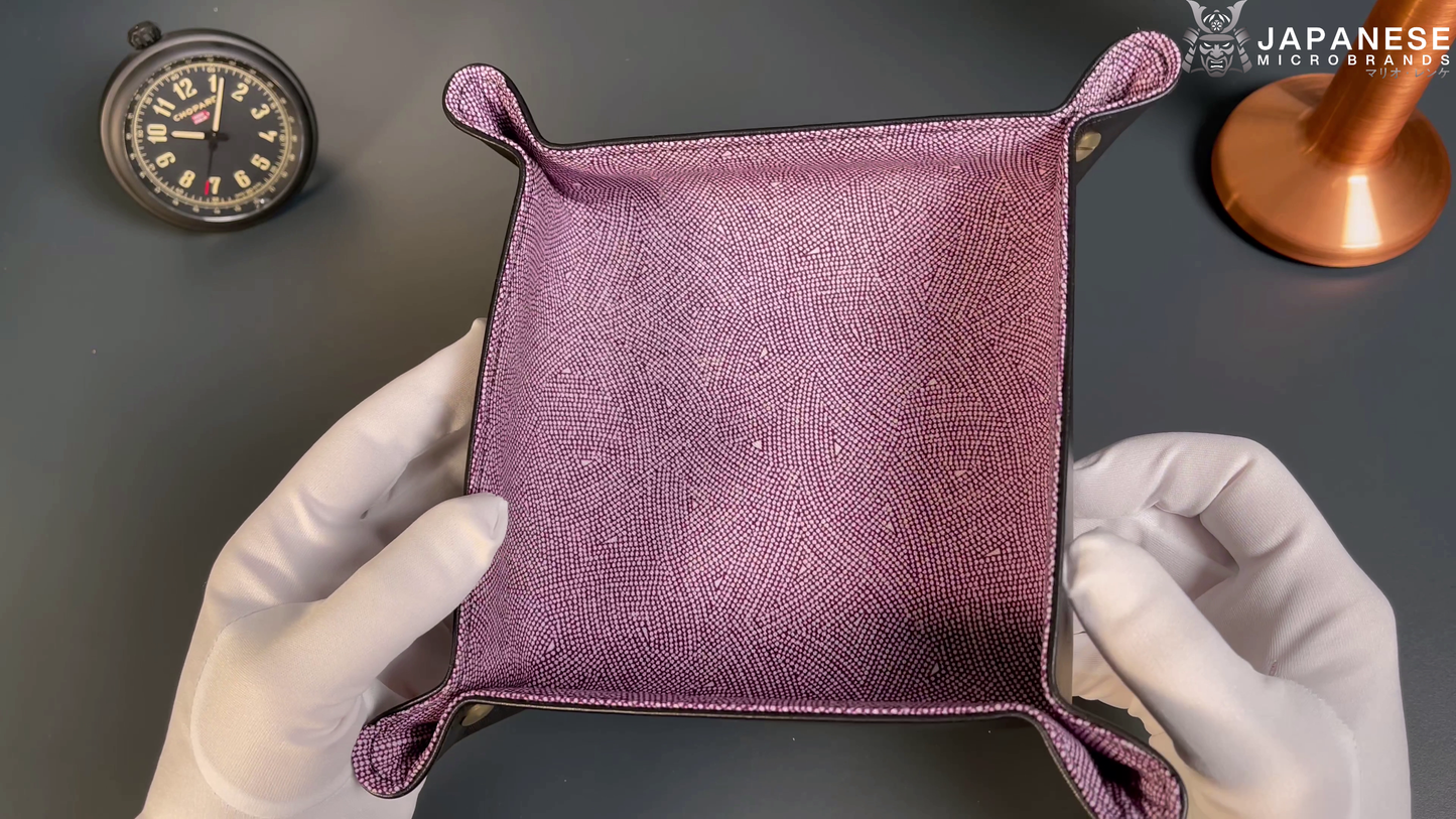 Plateau exclusif pour montres et bijoux – Pièces uniques fabriquées à la main à partir de tissus de kimonos japonais originaux, modèle Japan Lila Moments 20 x 20
