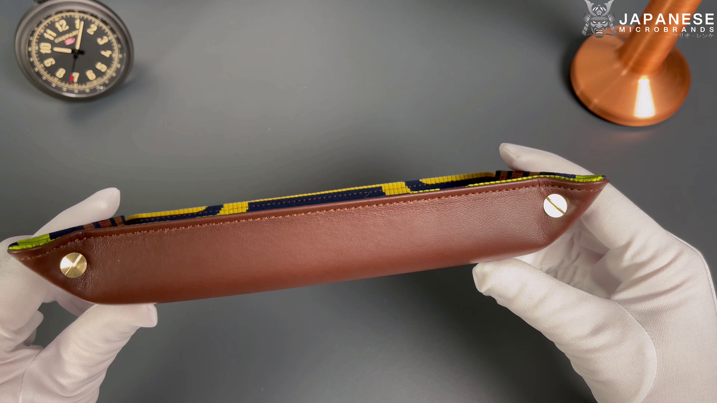 Plateau exclusif pour montres et bijoux – pièces uniques réalisées à la main à partir de tissus de kimonos japonais originaux, inspirées des calices japonais, 24 x 12 cm