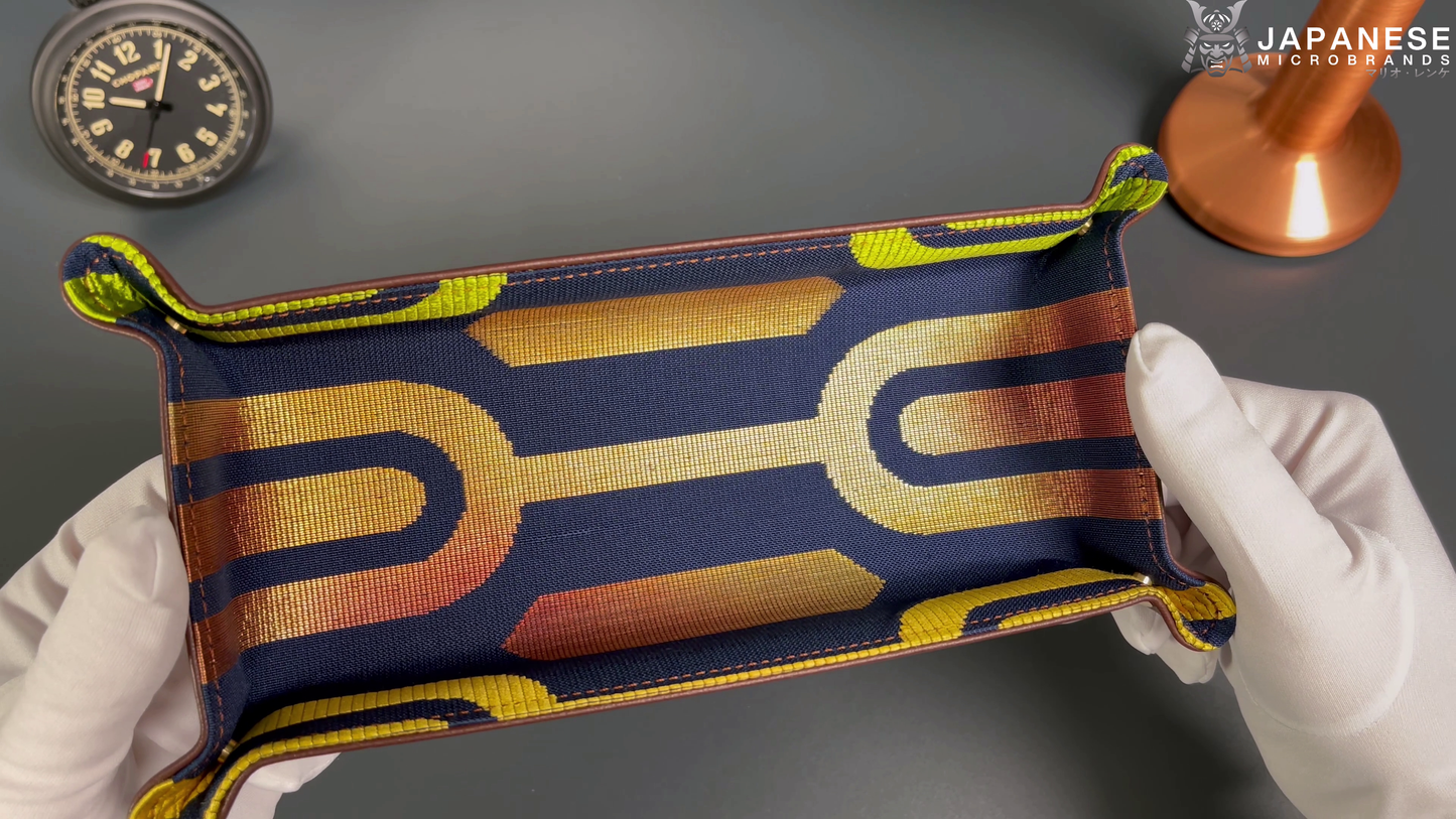 Plateau exclusif pour montres et bijoux – pièces uniques réalisées à la main à partir de tissus de kimonos japonais originaux, inspirées des calices japonais, 24 x 12 cm