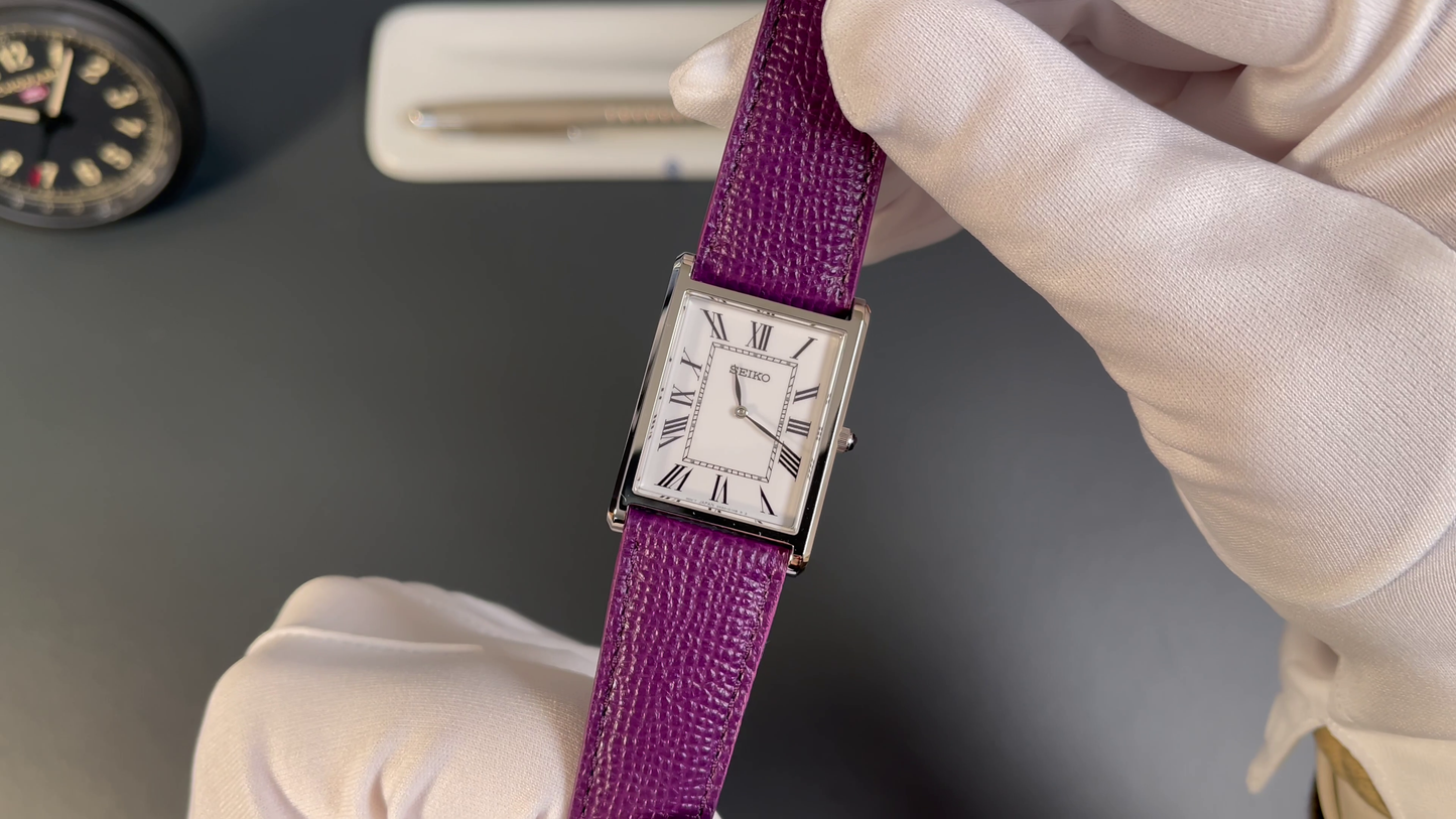 Seiko SWR103P1 – Tank Lila - Japanese Microbrands Edition