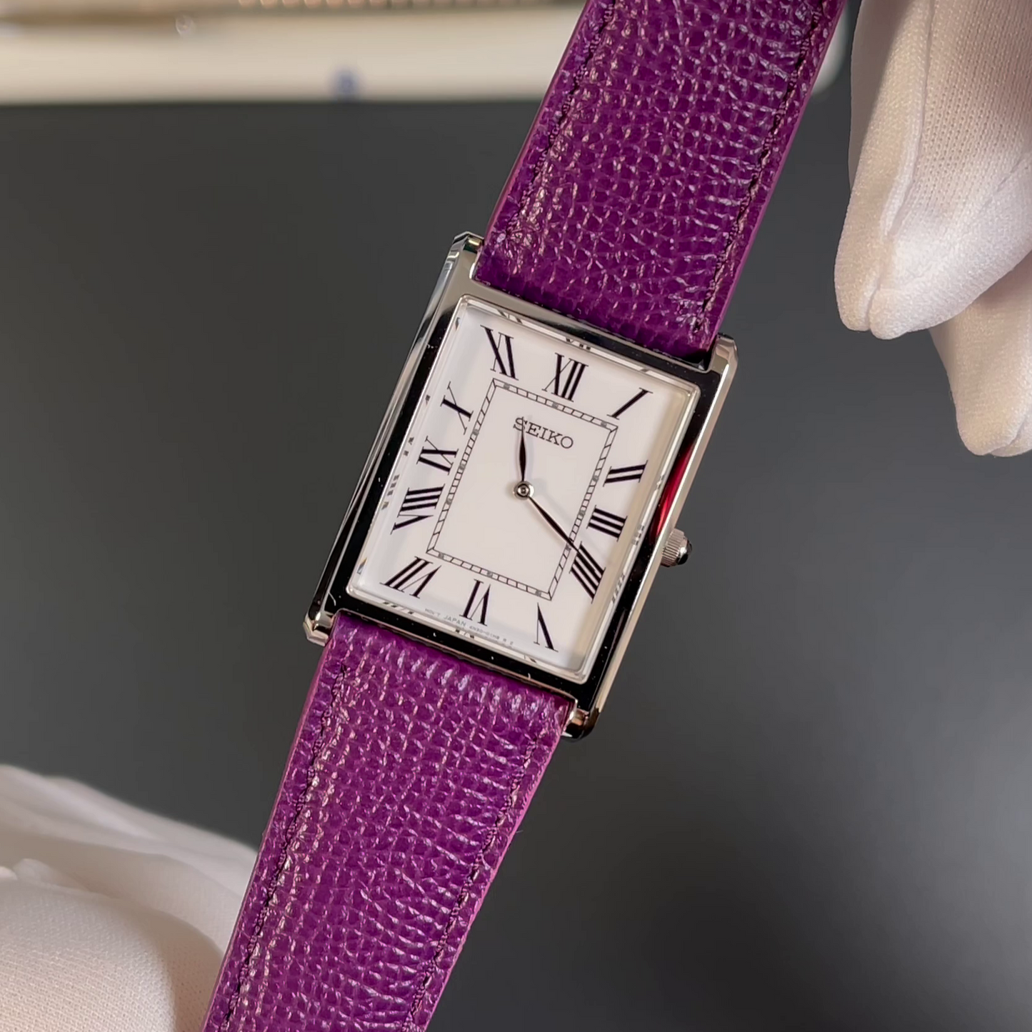Seiko SWR103P1 – Tank Lila - Japanese Microbrands Edition
