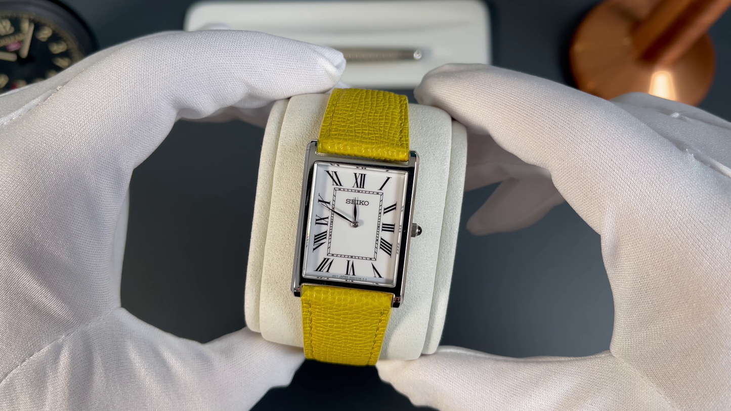 Seiko SWR103P1 – Tank Gelb - Japanese Microbrands Edition