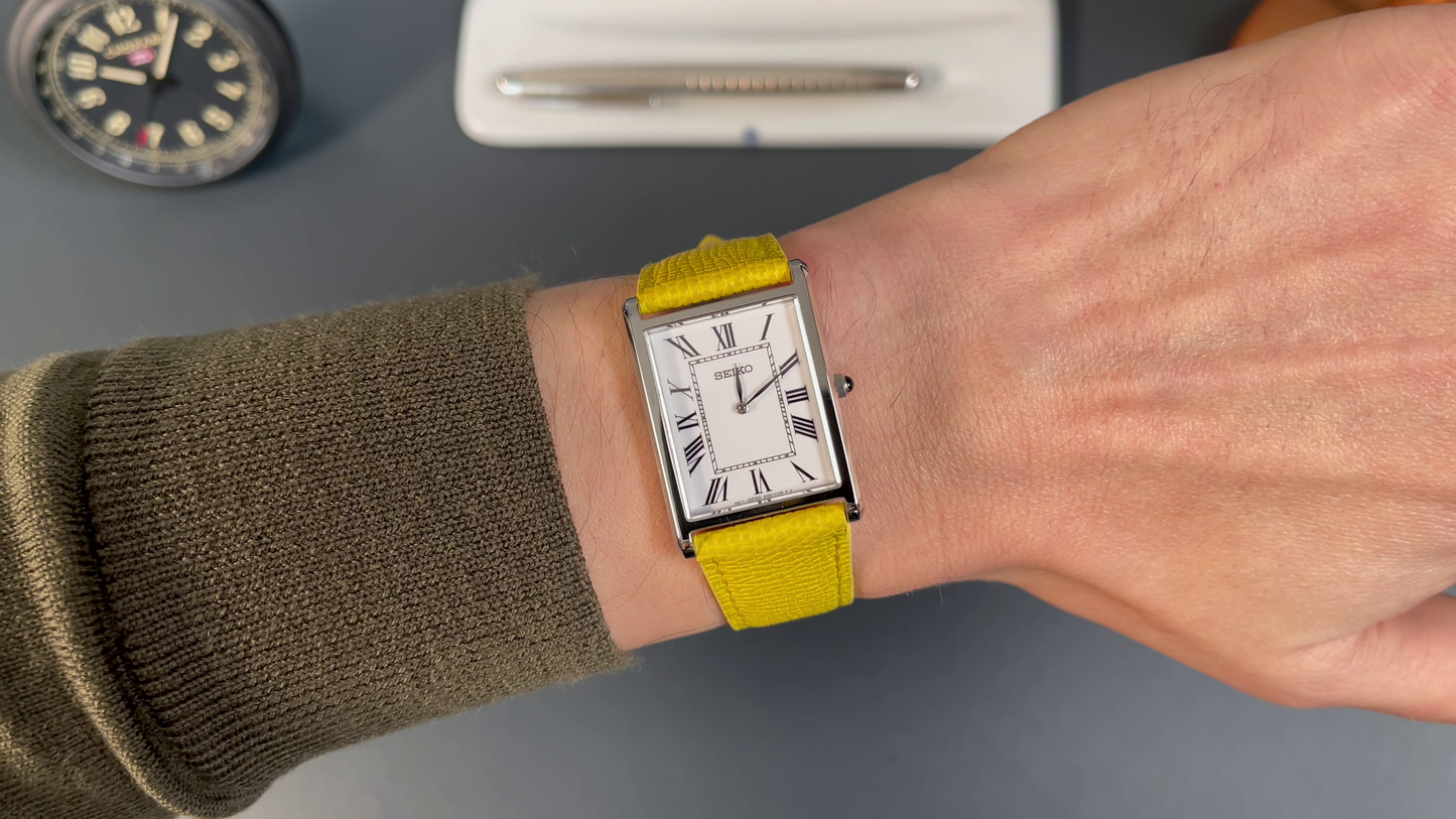 Seiko SWR103P1 – Tank Gelb - Japanese Microbrands Edition