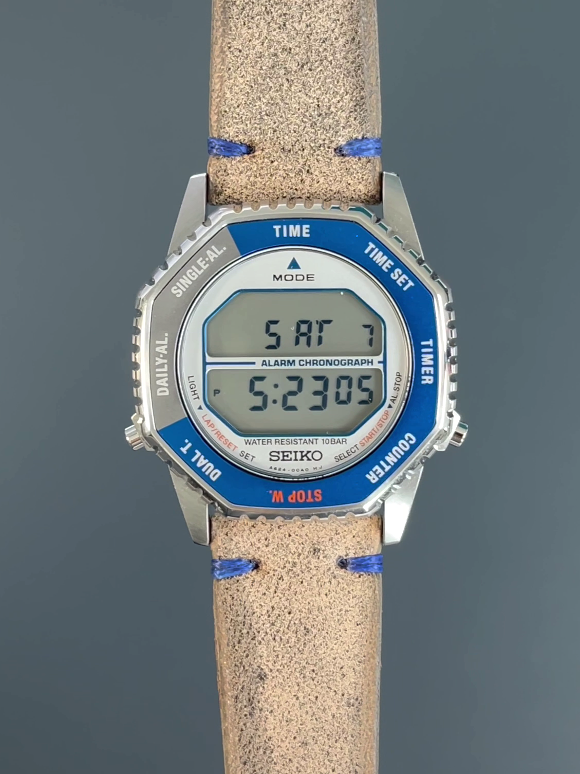 SEIKO SMGG21P1 Digital Chronograph - EINZELSTÜCK Set inkl. Lederarmband