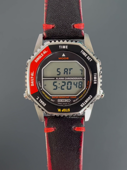 SEIKO SMGG19P1 Digital Chronograph - EINZELSTÜCK Set inkl. Lederarmband