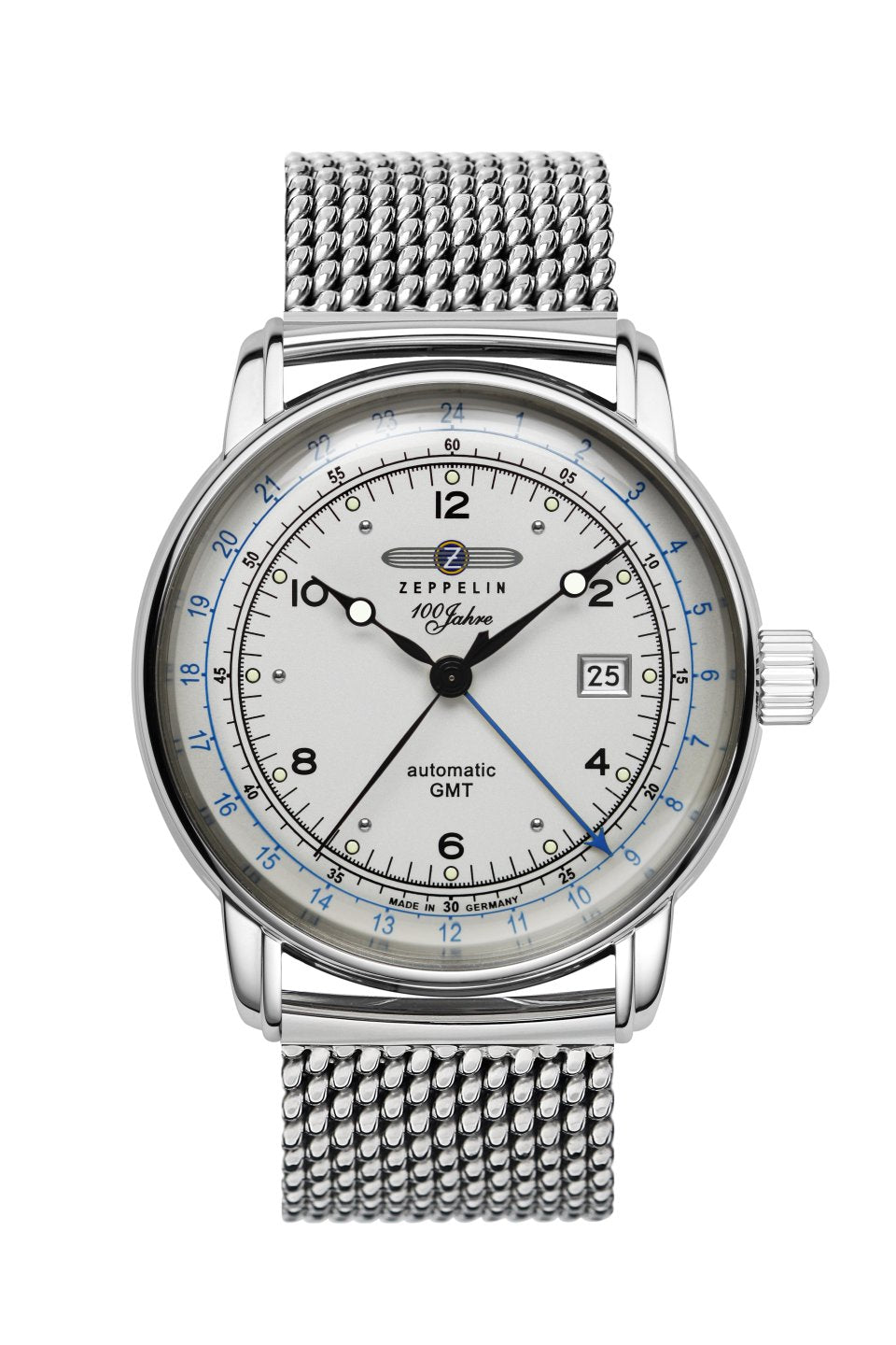 Zeppelin Herrenuhr Automatik 42 mm GMT am Metallarmband - 8666M1
