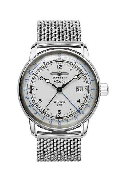 Zeppelin Herrenuhr Automatik 42 mm GMT am Metallarmband - 8666M1